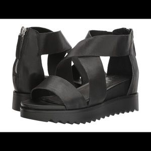 Steven Kaley Black Leather Platform Sandal